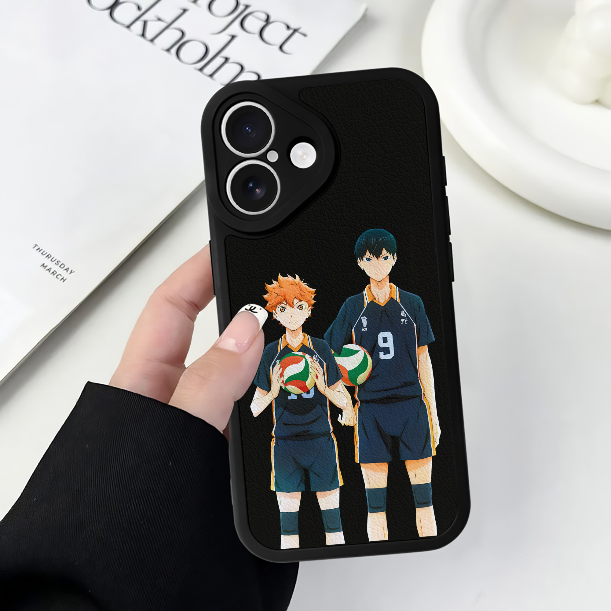 （画像用） ハイキュー!! Haikyu!! 【iPhone 16シリーズ対応】シリコンスマホケース（レザー調） 材質：シリコン